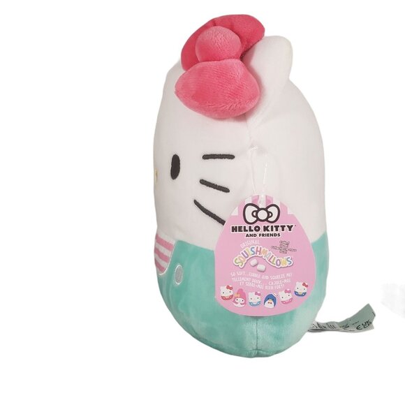 Hello Kitty Squishmallows Plush Toy Soft Cuddly 8" White Pink Aqua Ages 0+ - Picture 3 of 7